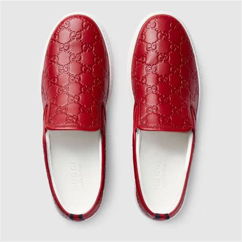 gucci signature slip-on sneaker red|sneakers gucci original.